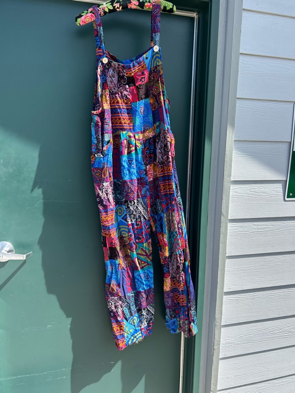 Bohemian Patchwork Wide-Leg Jumpsuit in Multicolor